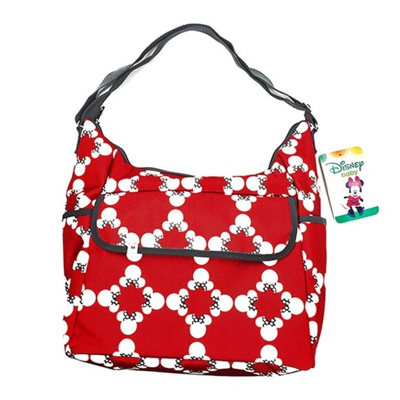 NWT Disney Baby Minnie Mouse Classic Carryall Red and White Diaper Bag Set - Picture 1 of 11